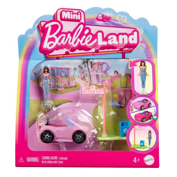 Mini Barbie Land Color-Changing Convertible With Doll & Accessories - 0.5 Inch - Picture 1 of 5